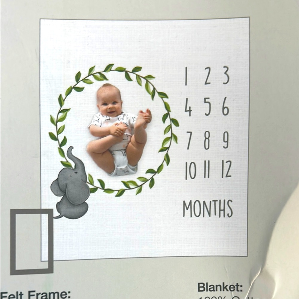 Baby Milestone Blanket with Elephant Design